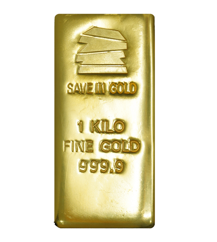 One-kilogram gold bar with a stunning polished finish