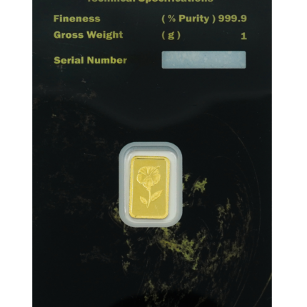 1-gram gold bar back view