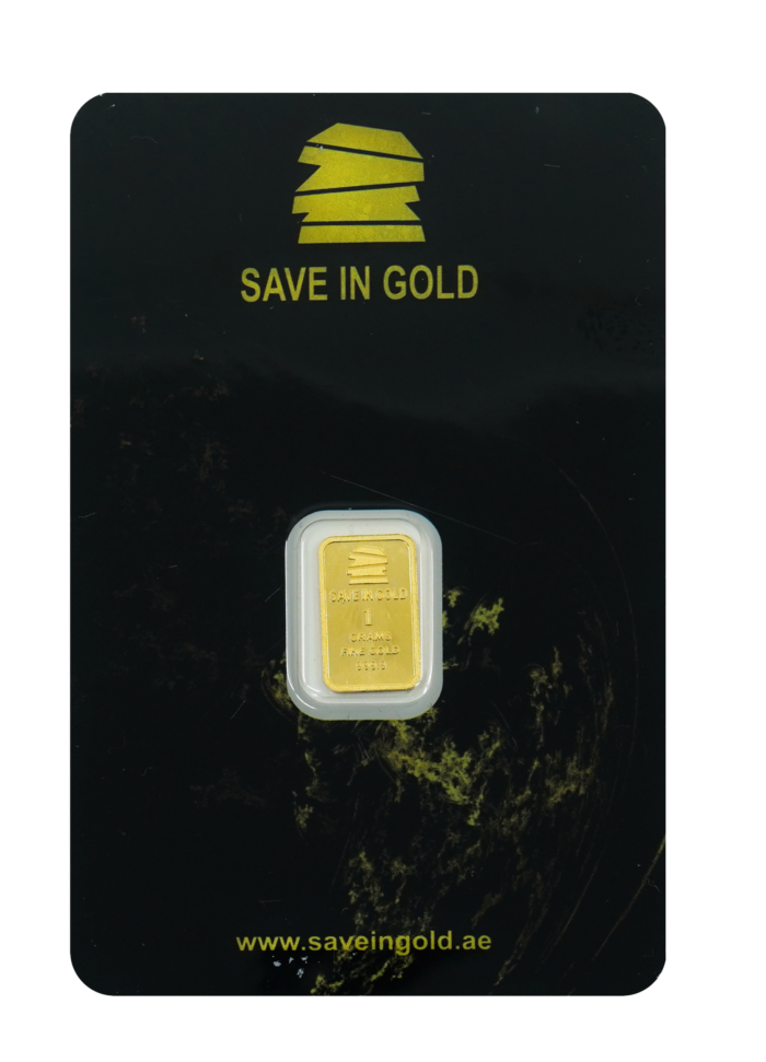 1-gram gold bar front view