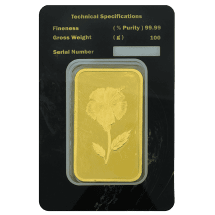 100-gram gold bar back view