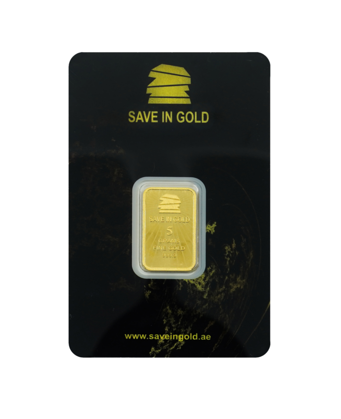 5-gram gold bar with a refined, smooth surface